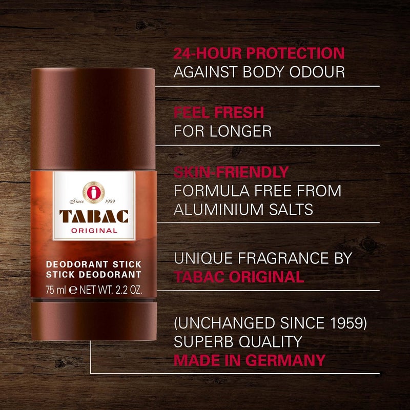Tabac Original Deodorant Stick 75 ml - Long-Lasting Freshness for Men - Image 2